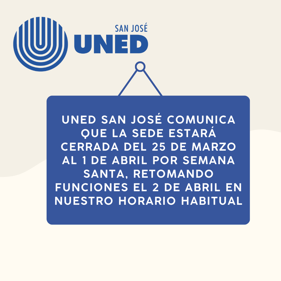 informamos que la sede de san josé estará cerrada del 1