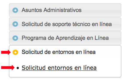 solicitud entornos linea