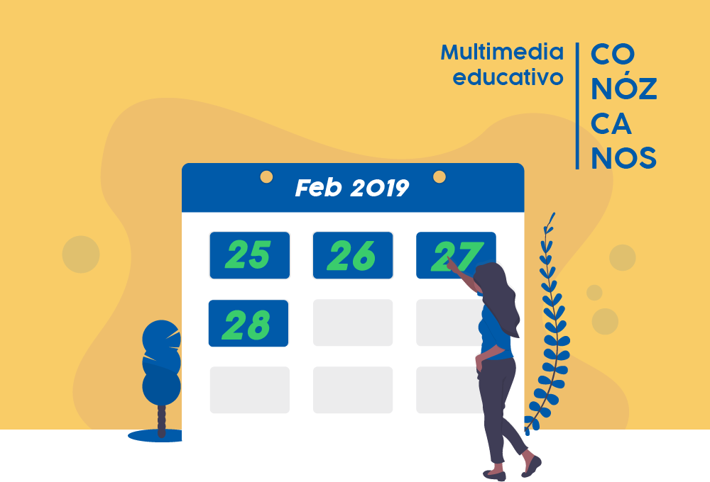 Mujer organizando un calendario tan grande como la importancia del multimedia educativo